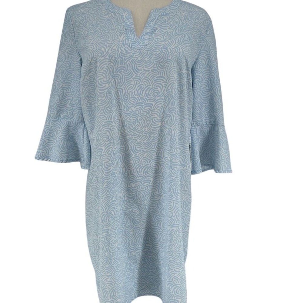 Coolibar Women's UPF 50+ Blue Swirl Sun Protection Dress Size M Cover Up